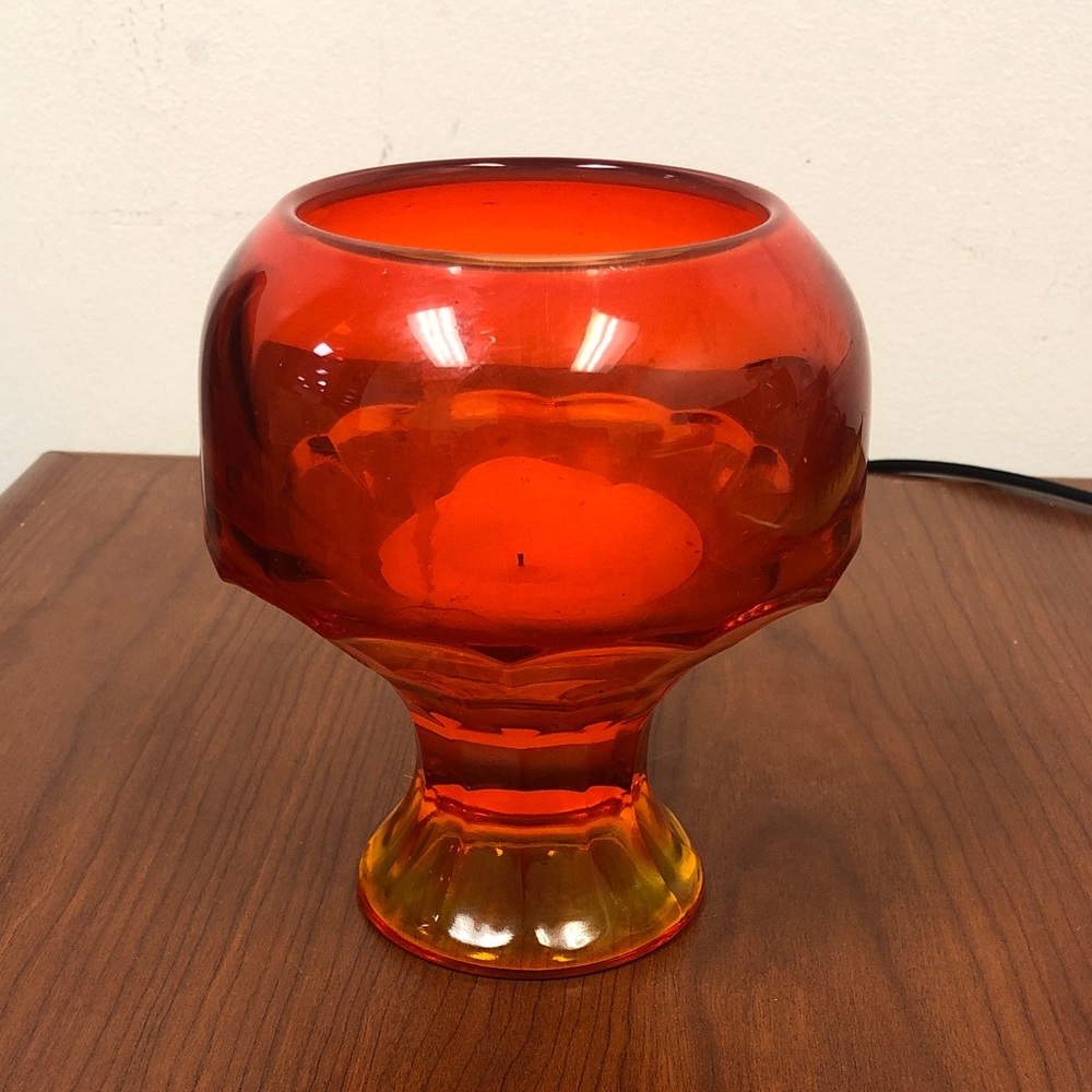 Viking Glass Pedestal Hurricane Candle Holder